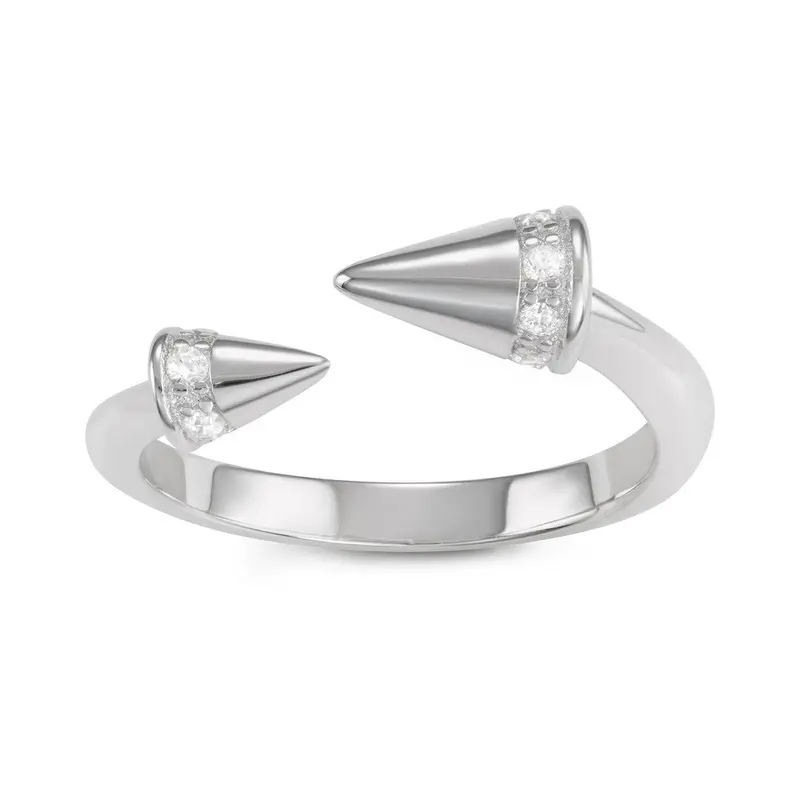 Sterling Silver Open Double Spike Ring