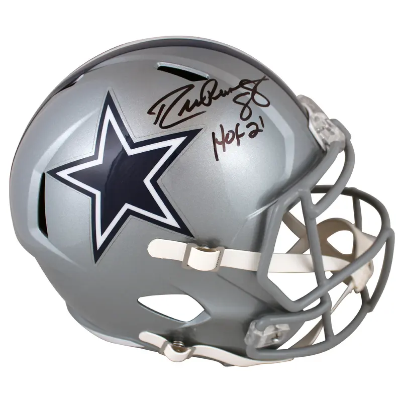 Cowboys Drew Pearson "HOF 21" Signed Full Size Speed Rep Helmet BAS Witnessed