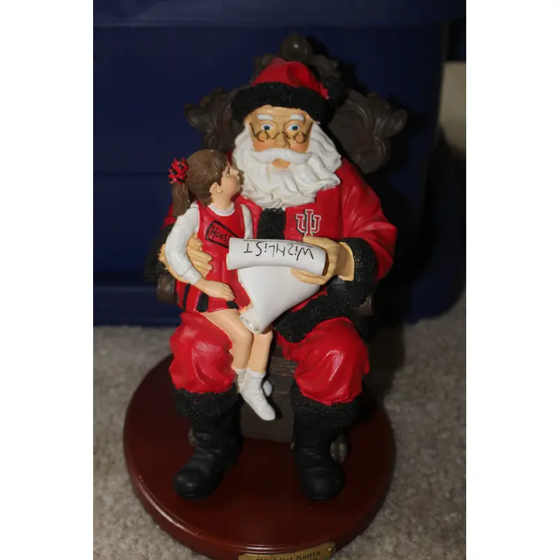 Indiana University Wishlist Santa w/wooden base