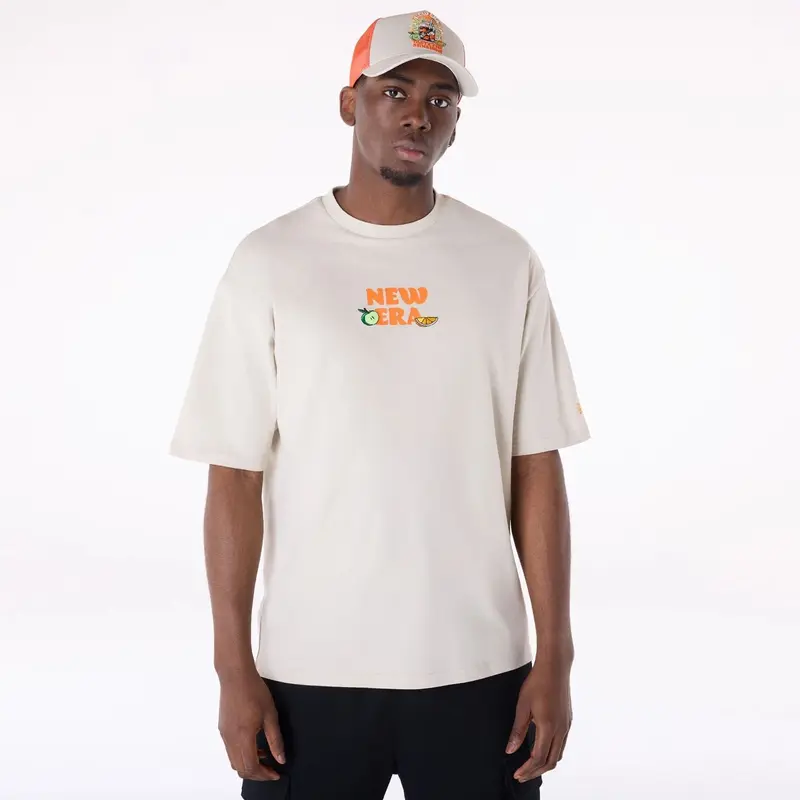 New Era Drink Graphic Cream Oversized T-Shirt