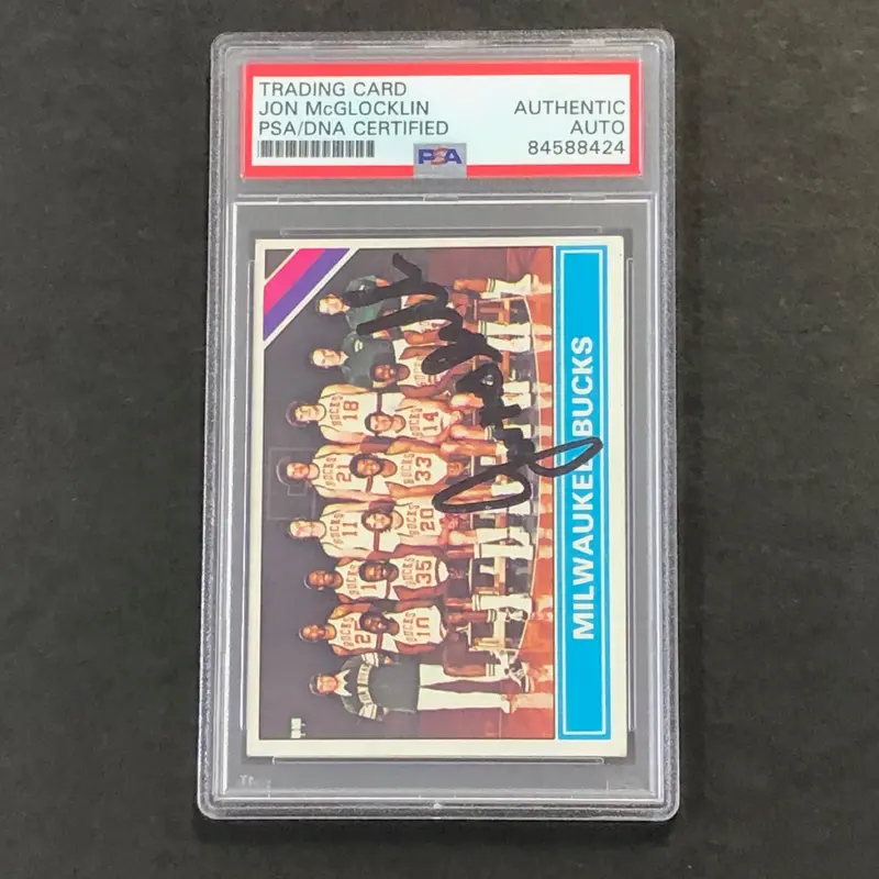 1975 Topps Team Card #213 Jon McGlocklin Signed Card AUTO PSA/DNA Slabbed Bucks