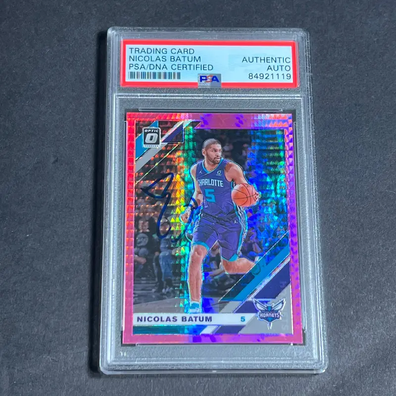 2019-20 Panini Donruss Optic #24 Nicolas Batum Signed Card AUTO PSA Slabbed Hornets