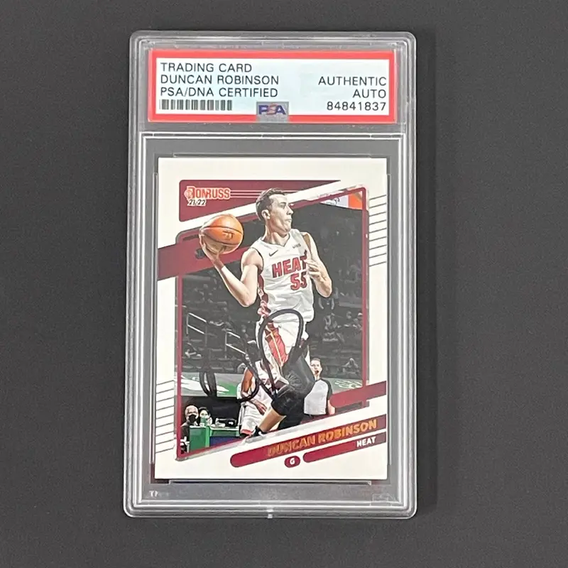 2020-21 Panini Donruss #107 Duncan Robinson Signed Card AUTO PSA Slabbed Heat