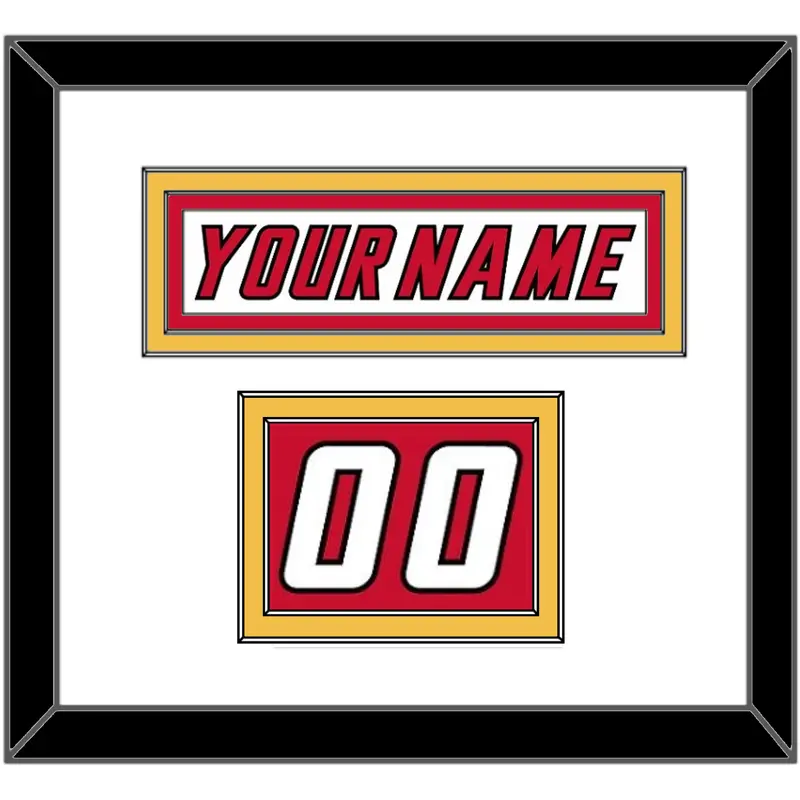 Calgary Nameplate & Number (Shoulder) - Home White (1995-2000) - Double Mat 1