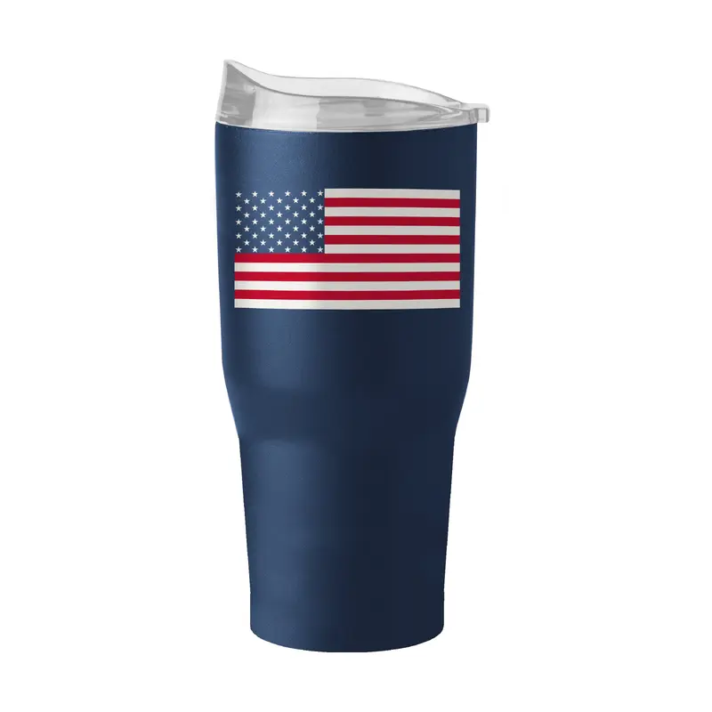 4th of July 30oz Navy American Flag Powder Coat Tumbler