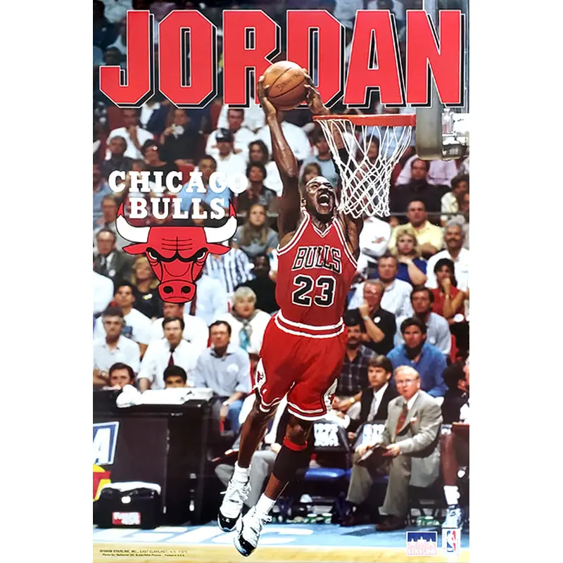 Michael Jordan "2-Hand Slam" Chicago Bulls Action Poster (1995) - Starline Inc.