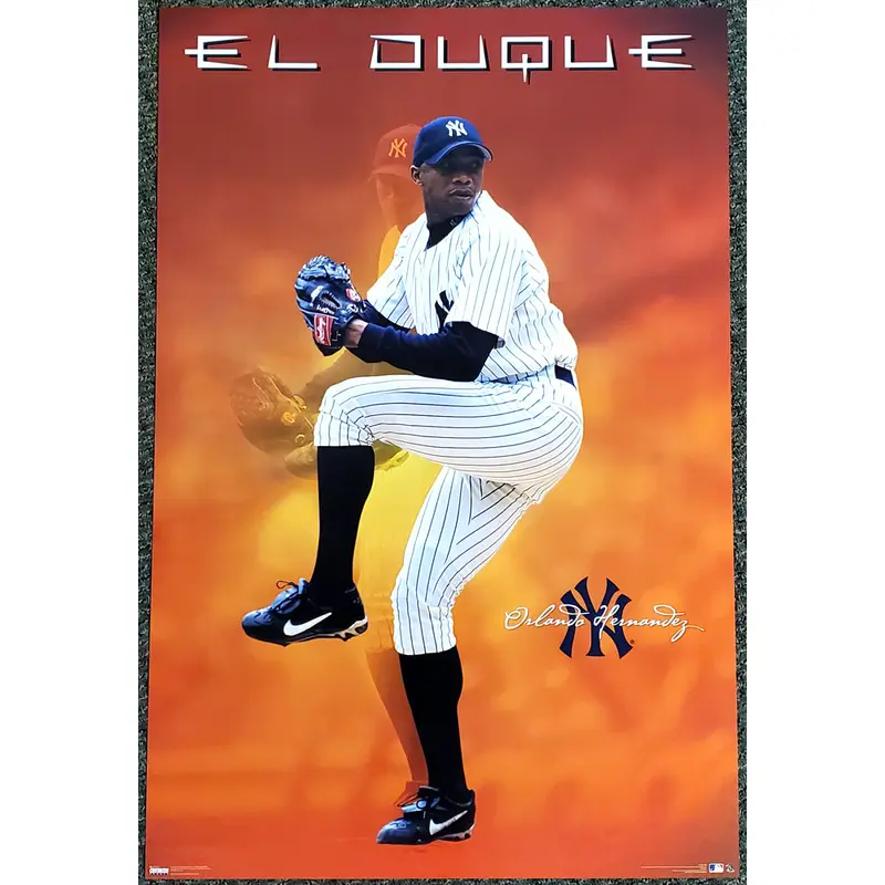 Orlando "El Duque" Hernandez New York Yankees MLB Action Poster - Costacos 1998