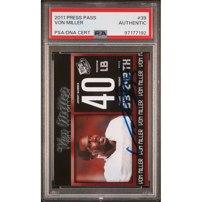 2011-12 Press Pass #39 Von Miller Signed Card AUTO PSA Slabbed Bills/Broncos