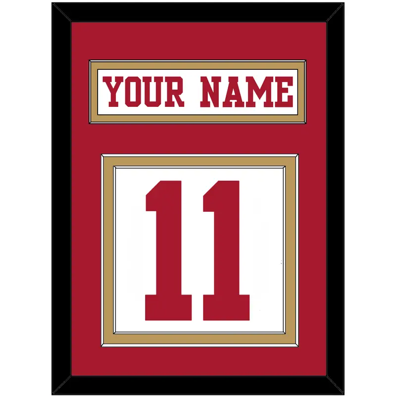 San Francisco Nameplate & Number (Back) - Road White - Double Mat 2