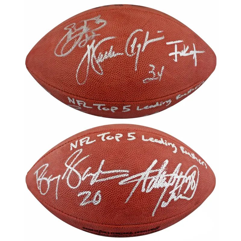 NFL Leading Rushers (5) Payton Smith Sanders Signed Official Nfl Football BAS 5