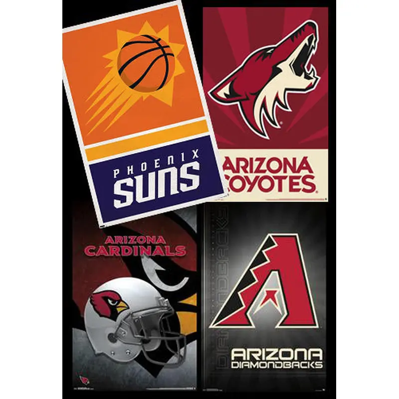 COMBO: Phoenix, Arizona Sports 4-Poster Combo Set (Suns, Coyotes, Cardinals, Diamondbacks)