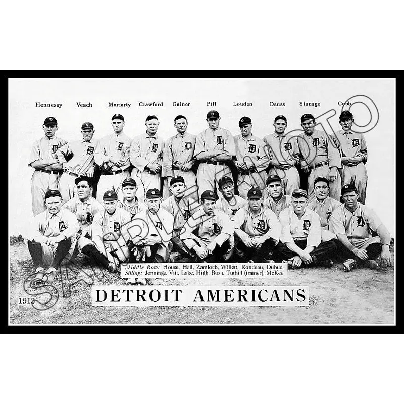 1913 Detroit Tigers Poster 11X17 - Cobb Crawford Jennings- 1185