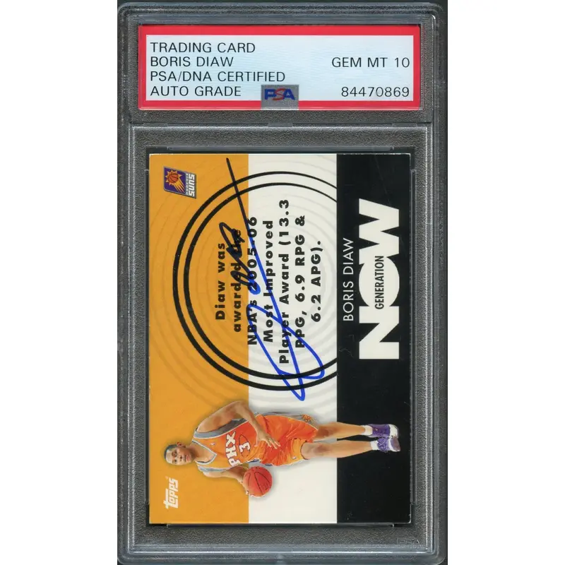2007-08 Topps Generation Now #GN25 Boris Diaw Signed Card AUTO 10 PSA Slabbed RC