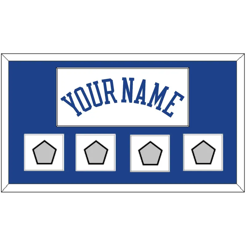 Golden State Name & 4 Champions Patches - Home White (2010-2019) - Single Mat 1