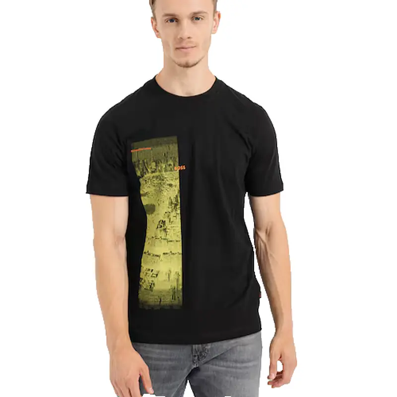 HUGO BOSS MENS T SHIRT BLACK TE METROPOLITAN 50522640001