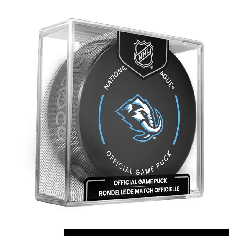 NHL Utah Mammoth Officially Licensed 2025-2026 Game Puck Design In Cube