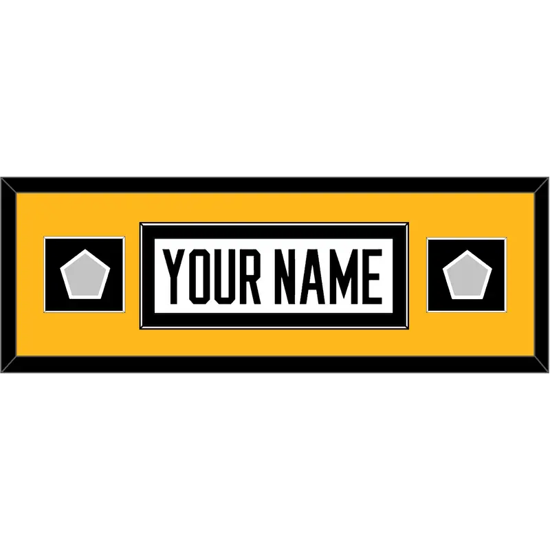 Pittsburgh Nameplate & 2 Stanley Cup Finals Patches - Road White - Single Mat 5