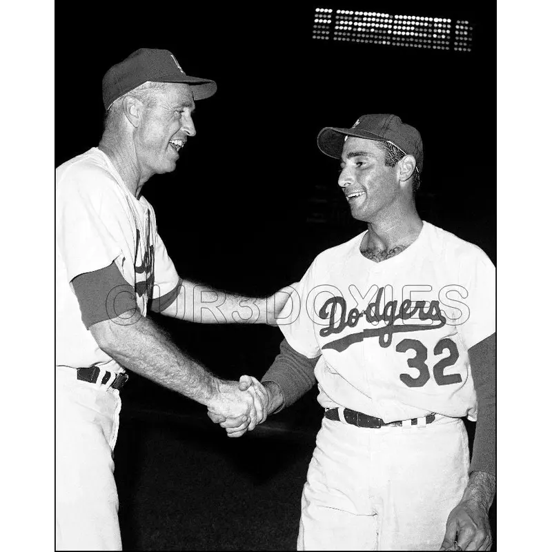 Sandy Koufax Walt Alston 8X10 Photo - 1965 Los Angeles Dodgers - 1847