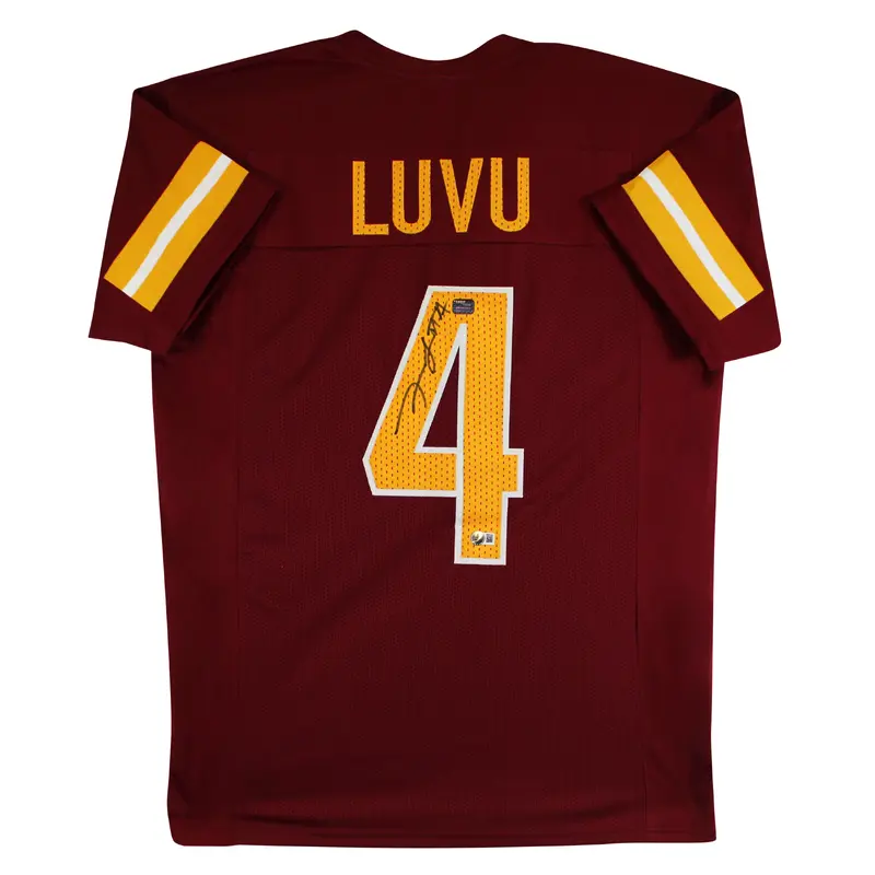 Frankie Luvu Authentic Signed Maroon Pro Style Jersey Autographed BAS Witnessed