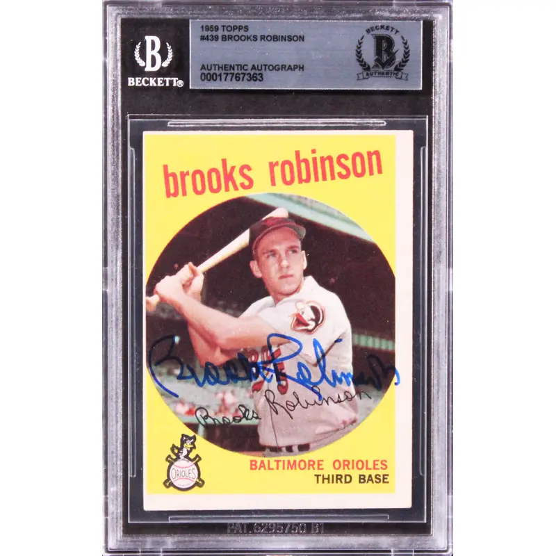 Orioles Brooks Robinson Authentic Signed 1959 Topps #439 Card BAS Slabbed