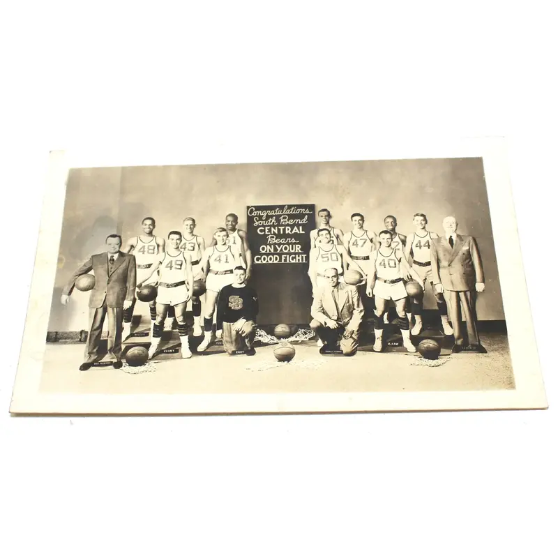 1940's South Bend Central High School Basketball Team Postcard