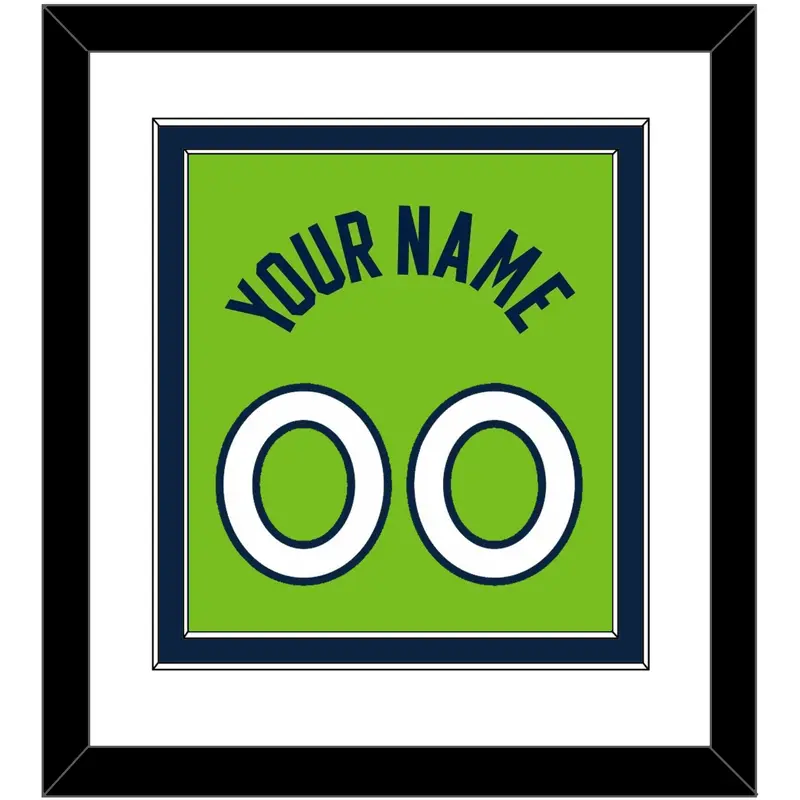 Minnesota Name & Number - Neon Green Statement (2017-2022) - Double Mat 1