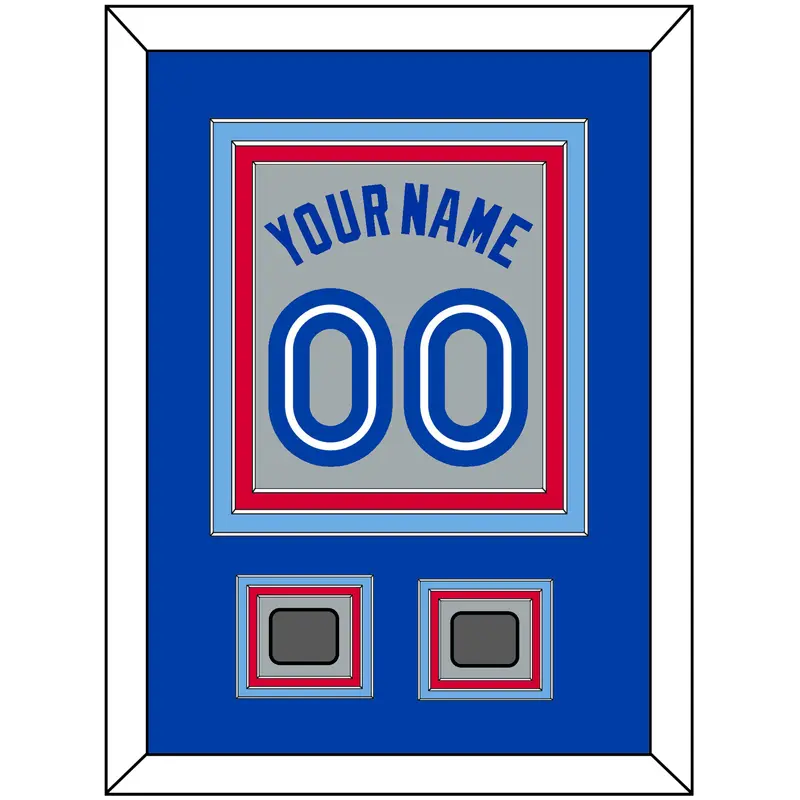 Toronto Name & Number With 2 World Series Patches - Road Gray (1989-1996) - Triple Mat 3