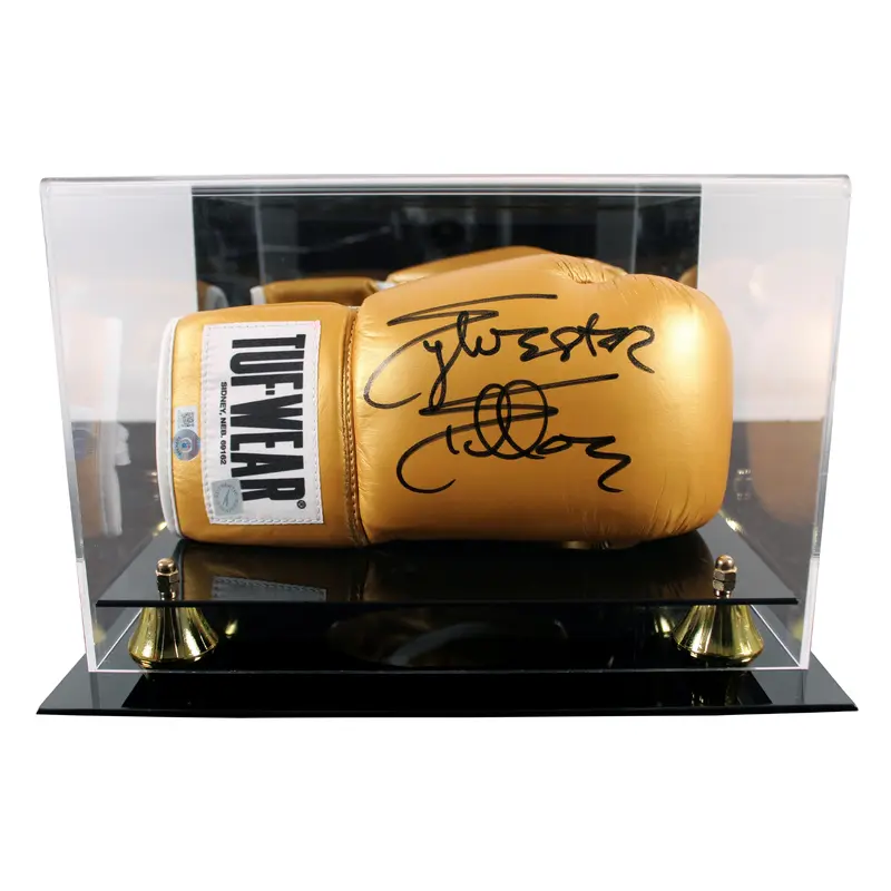 Sylvester Stallone Rocky Signed Right Hand Gold Tuf-Wear Boxing Glove w Case BAS