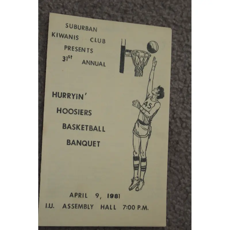 1981 Indiana University Basketball Banquet Program, NCAA Champs