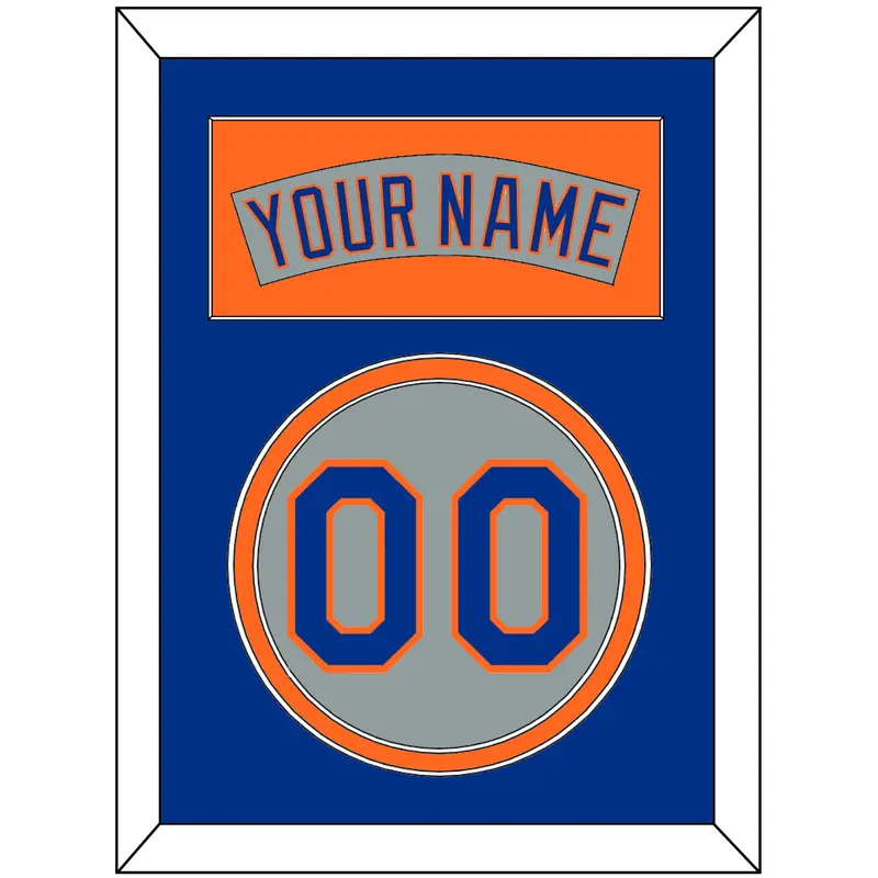 New York Nameplate & Number - Road Gray (1982-1986) - Double Mat 3
