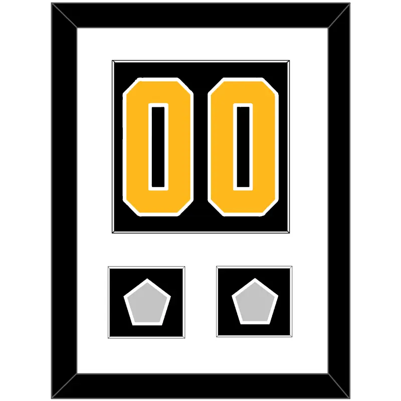 Pittsburgh Number (Back) & 2 Stanley Cup Finals Patches - Home Black - Single Mat 1