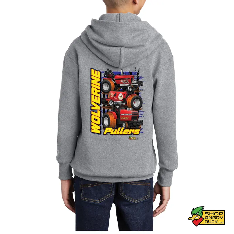 Wolverine Pullers Youth Hoodie Red Back
