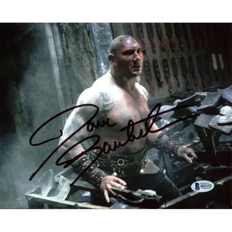 Dave Bautista The Man with the Iron Fists Authentic Signed 8X10 Photo BAS B51153