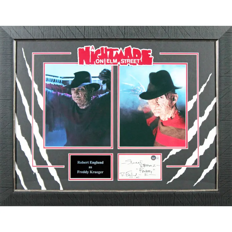 Robert Englund A Nightmare on Elm Street "Freddy" Signed & Framed Index Card BAS