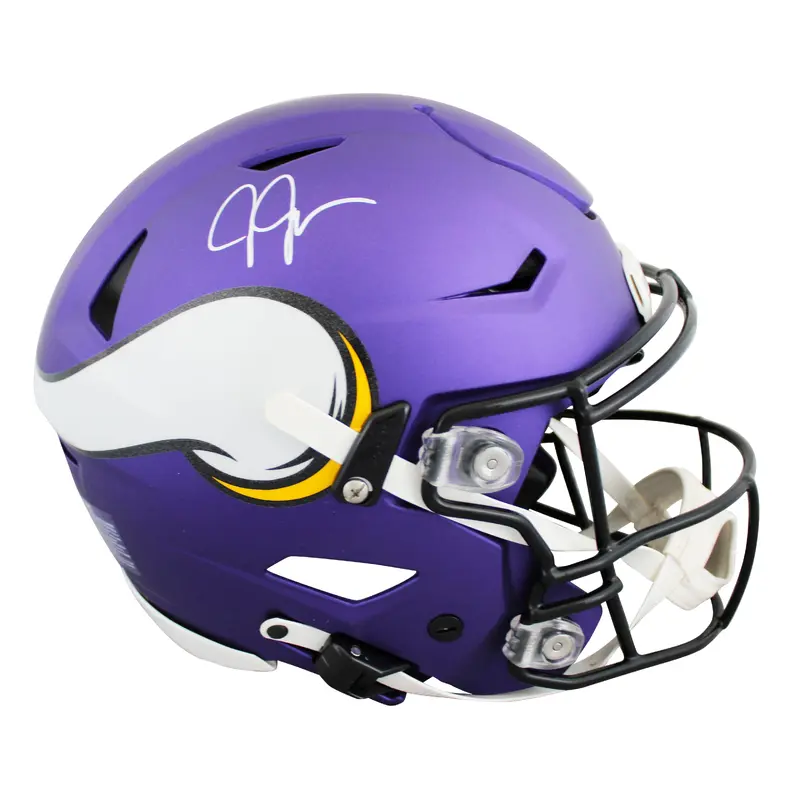 Vikings Justin Jefferson Authentic Signed Speed Flex Full Size Helmet BAS Wit
