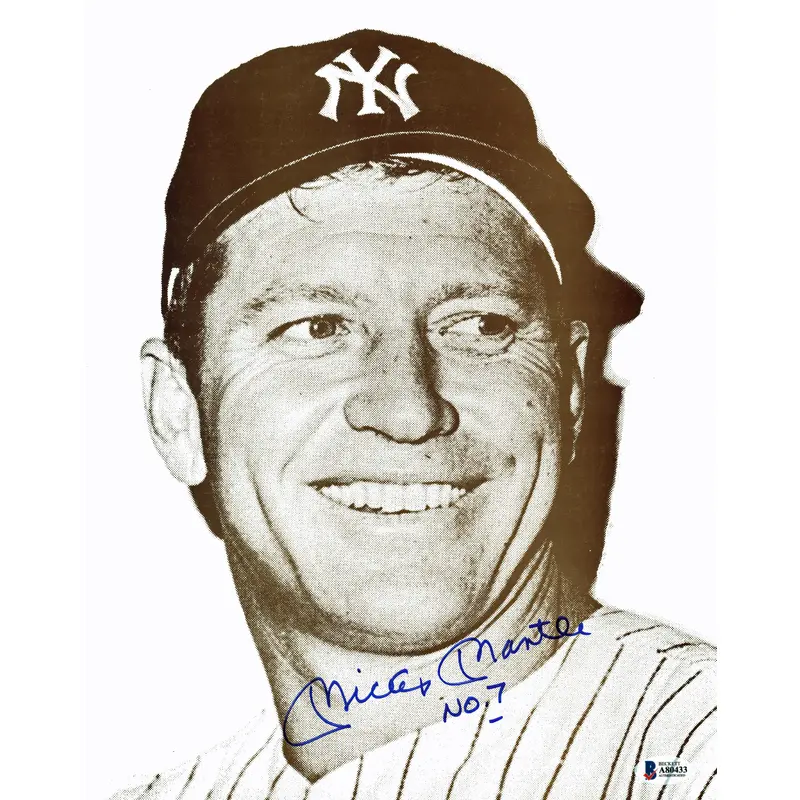Yankees Mickey Mantle "NO. 7" Authentic Signed 11X14 Photo BAS #A80433