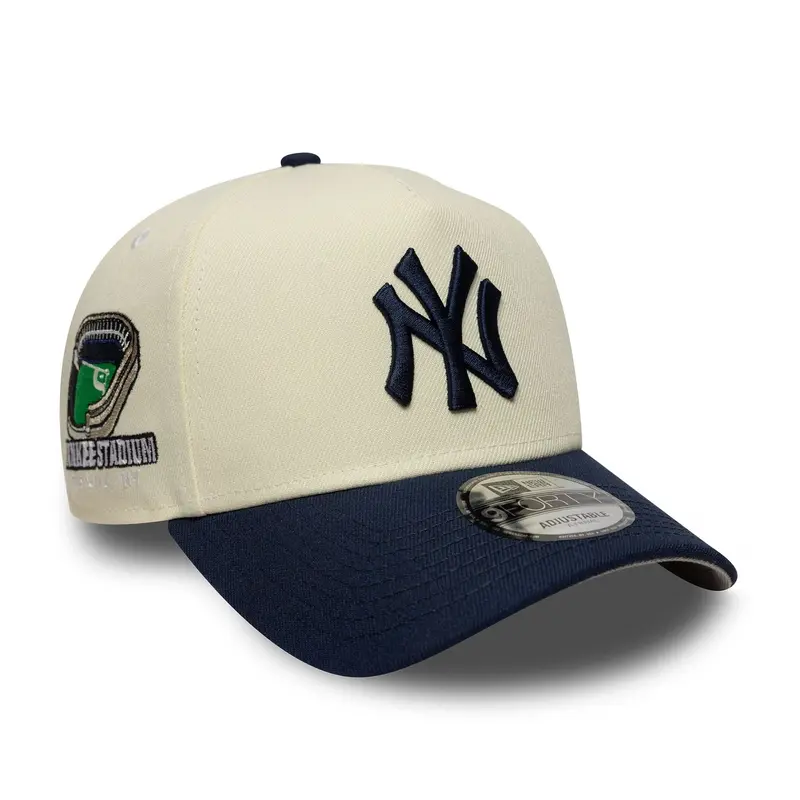 New York Yankees MLB Chrome Blue Contrast Cream 9FORTY A-Frame Adjustable Cap