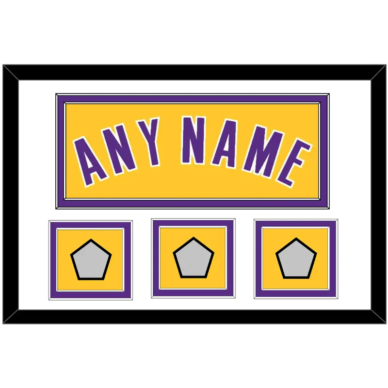Los Angeles Name & 3 Trophy Patches - Home Yellow (1999-2018) - Double Mat 1