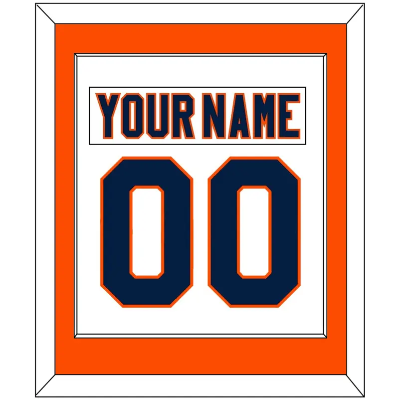 New York Nameplate & Number (Back) Combined - Road White (2007-2010) - Single Mat 2