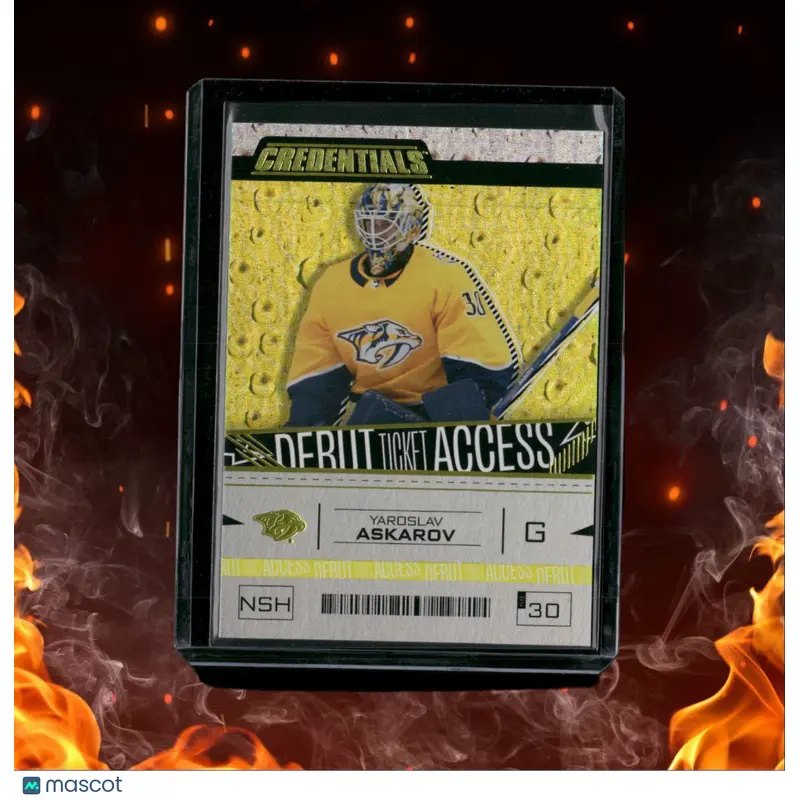 2023-24 Upper Deck Credentials Yaroslav Askarov Debut Ticket Yellow Rookie #189
