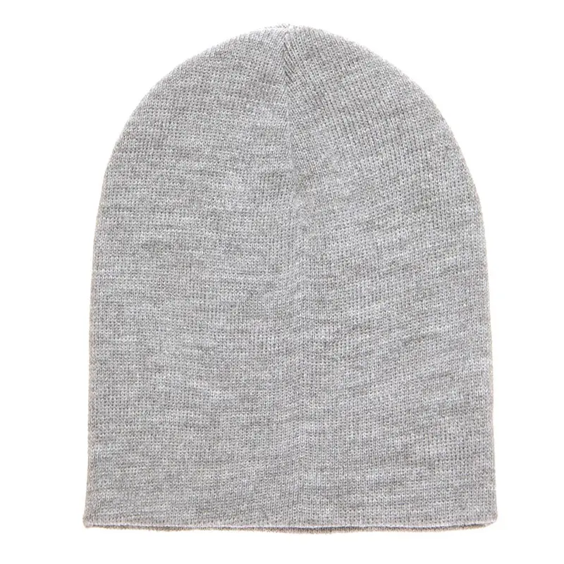 Yupoong Short Beanie - Heather Grey