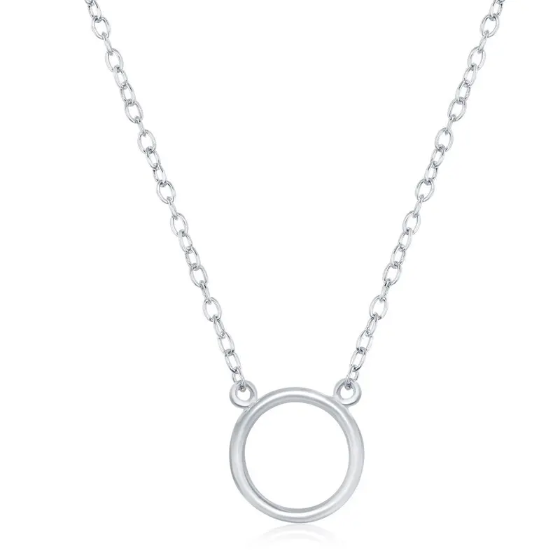 Sterling Silver Single Open Circle Necklace