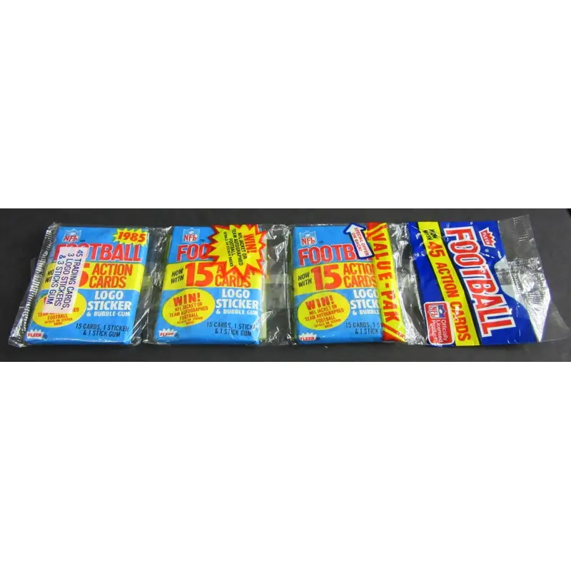 1985 Fleer Football Unopened Wax Pack Rack Pack (Authenticate)