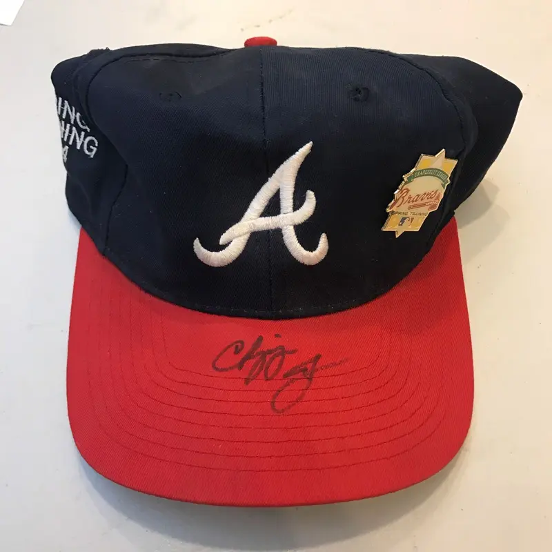 Rare 1994 Chipper Jones Pre Rookie Signed Atlanta Braves Hat Cap JSA COA