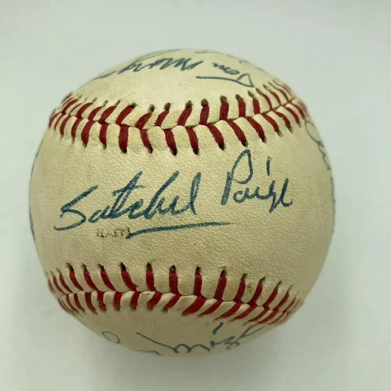 Satchel Paige Sweet Spot Old Timers Day HOF Signed Baseball JSA COA