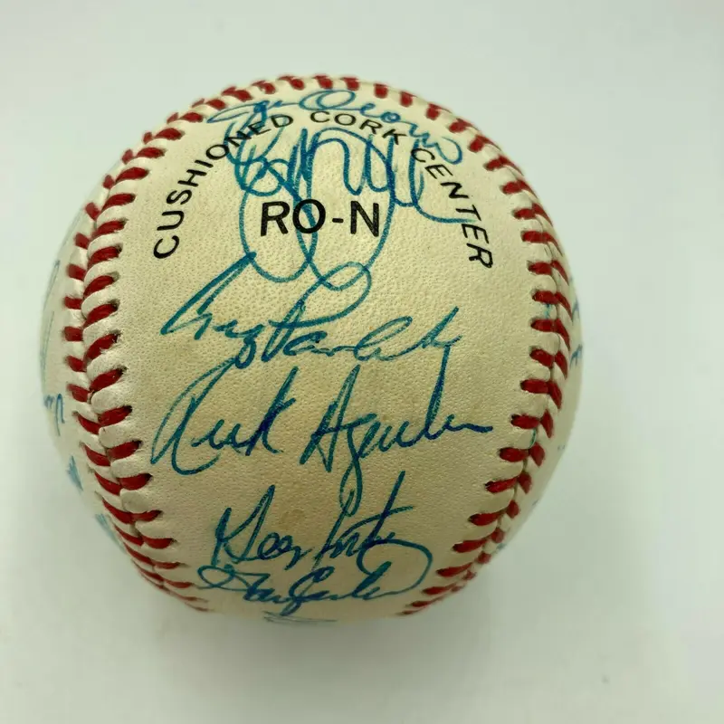 Vintage 1986 New York Mets World Series Champs Team Signed Feeney Baseball PSA