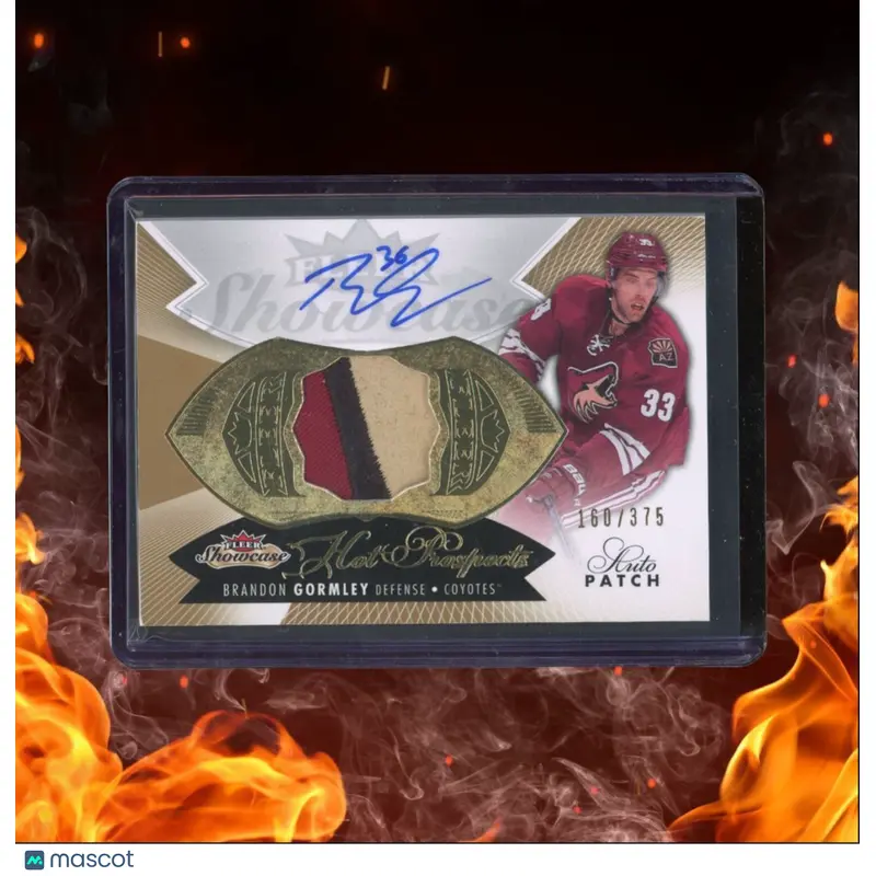 2014-15 Fleer Showcase Brandon Gormley Hot Prospects Jersey Rookie Auto 160/375