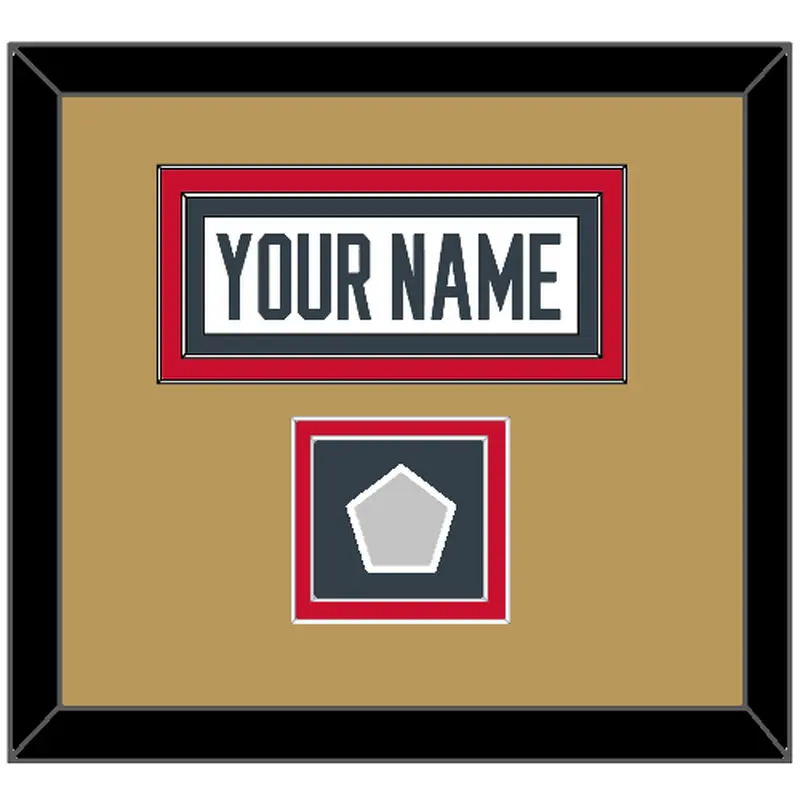 Vegas Nameplate & 2023 Stanley Cup Champions Patch - Road White - Double Mat 6