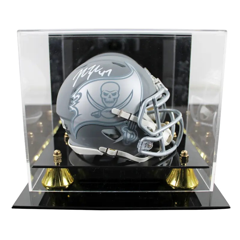 Buccaneers John Lynch Signed Slate Speed Mini Helmet W/ Case BAS Witnessed