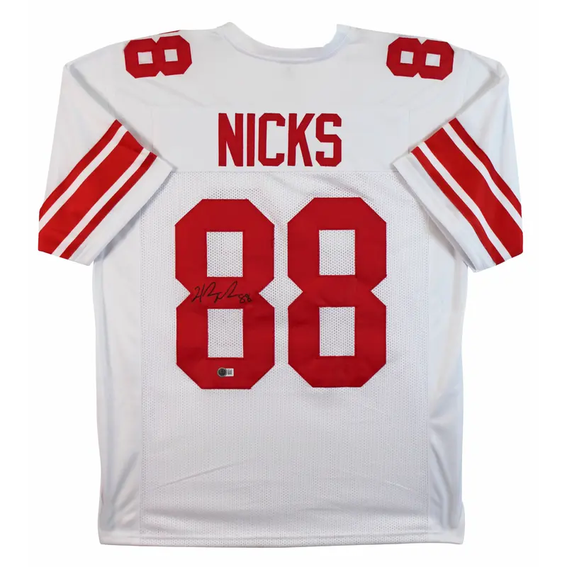 Hakeem Nicks Authentic Signed White Pro Style Jersey Autographed BAS